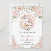 Whimsical Unicornio Rubor Pink Floral Baby Shower