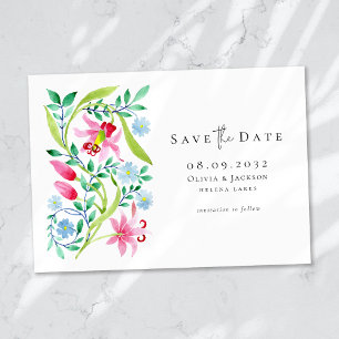 Reserva La Fecha Whimsical Watercolor Flores silvestres Boda de gui
