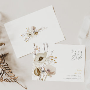 Reserva La Fecha Whimsical Wildflower Horizontal Guardar la fecha