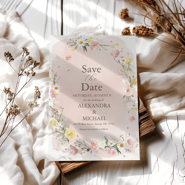 Reserva La Fecha Whimsical Wildflower Meadow Boda (Subido por el creador)