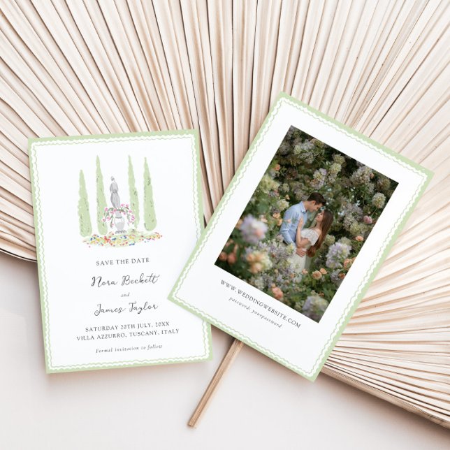 Reserva La Fecha Whimsy Colorful Illustrated Italy Wedding (Subido por el creador)