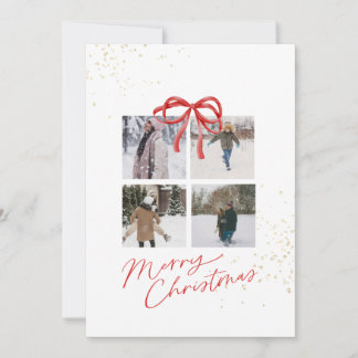 Reserva La Fecha White and Red Aesthetic Family Christmas Card