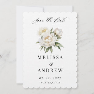 Reserva La Fecha White Peony Save the Date
