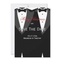 White Save The Date Navidades Cards Gay Boda