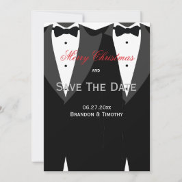 Reserva La Fecha White Save The Date Navidades Cards Gay Boda