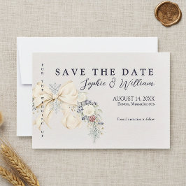 Reserva La Fecha Winter Floral Wedding Flat Save The Date Card