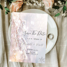 Reserva La Fecha Winter Wonderland Branches Greenery Save The Date