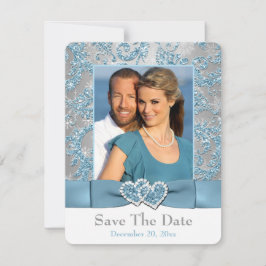 Reserva La Fecha Winter Wonderland, Hearts PHOTO Save the Date Card