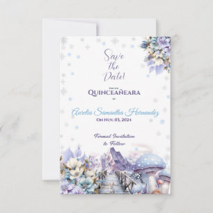 Reserva La Fecha Winter Wonderland Quinceañera salva la fecha