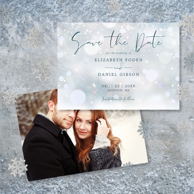 Reserva La Fecha Winter Wonderland Snow Boda (Winter Wonderland Snow Wedding Save The Date)