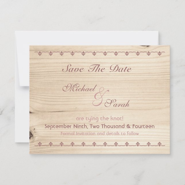 Reserva La Fecha Wooden Save The Date (Anverso)