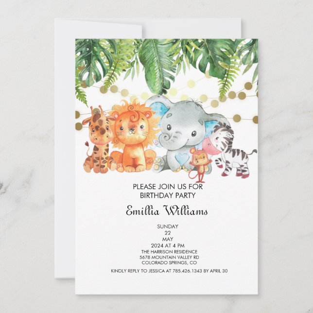 Reserva La Fecha Woodland Animals Adventure Baby Shower (Anverso)