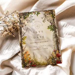 Reserva La Fecha Woodland Fall Forest Boda