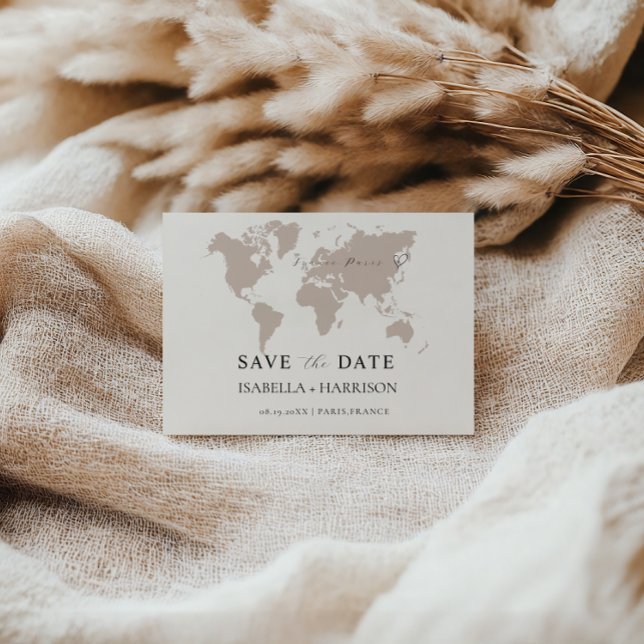 Reserva La Fecha World Map Save the Date Template (Subido por el creador)