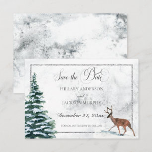 Reserva La Fecha Wreath de invierno y Boda cardinal
