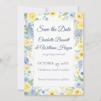 Reserva La Fecha Yellow Blue Watercolor Save the Date