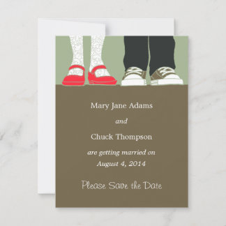 Reserva La Fecha Zapatos y zapatillas de niña ilustrados en boda (C
