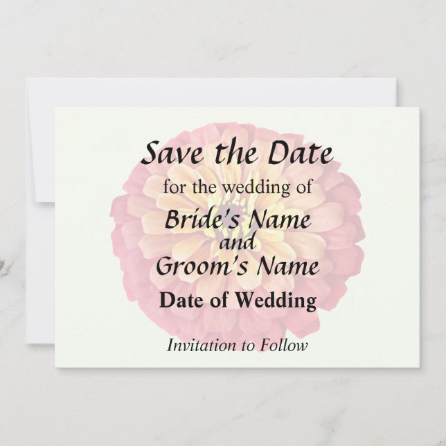 Reserva La Fecha Zinnia en tonos Naranjas (Anverso)