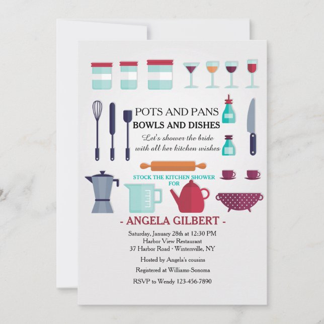 Reserva la invitación a la ducha de cocina (Anverso)