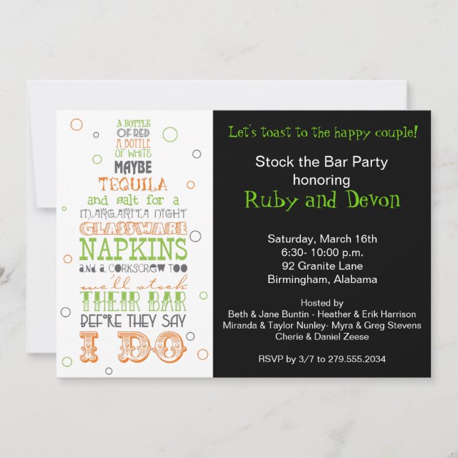 Reserva la invitación de la fiesta de la rima de b (Anverso)