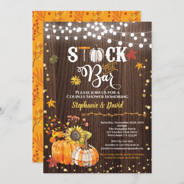 Reserva la invitación del bar. Madera rústica de c (Anverso / Reverso)