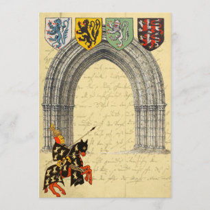 Reserva medieval del caballero las tarjetas de