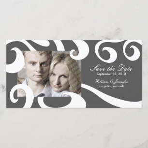 Reserva moderna de la boda la tarjeta de la foto