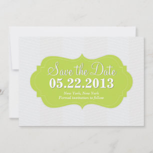 Reserva moderna verde la invitación de la fecha