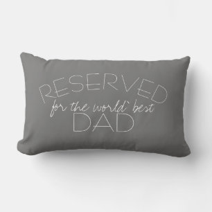 reservada para papá cita almohada gris y blanco
