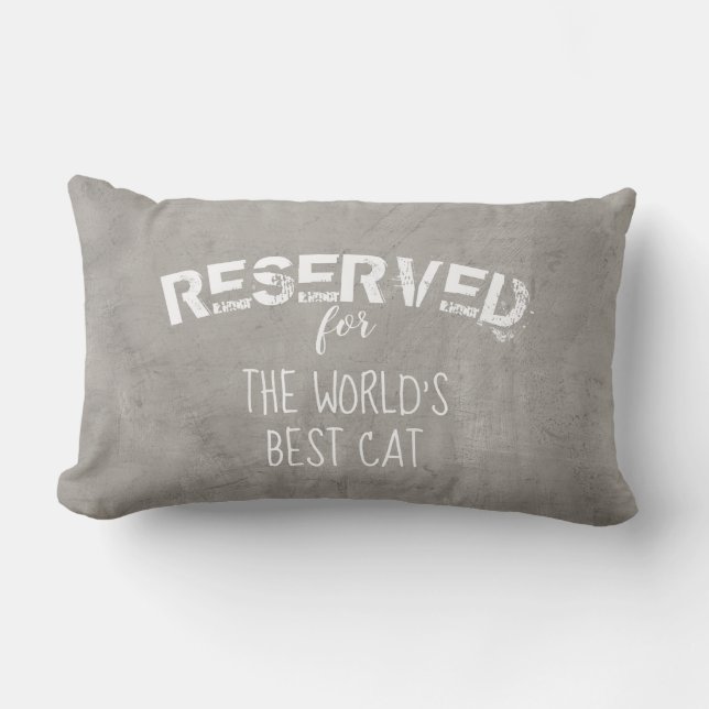 reservado para el gato cita almohada gris angustia (Anverso)