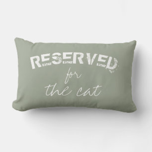 reservado para el gato cita almohada gris y blanco