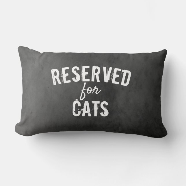 reservado para gatos cita almohada gris angustiado (Anverso)