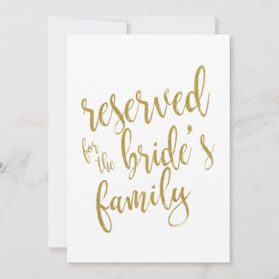 Reservado para la familia de la novia Señal asequi