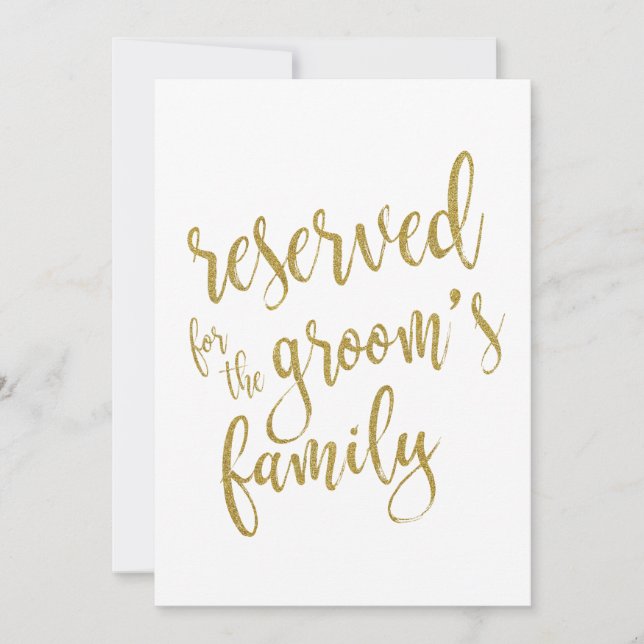 Reservado para la familia del novio Señal asequibl (Anverso)