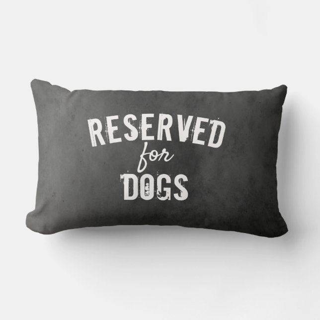 reservado para perros cita almohada gris angustiad (Anverso)