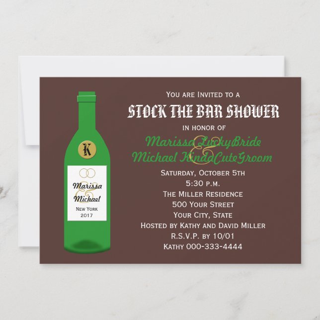 Reserve la invitación de ducha de las parejas del  (Anverso)
