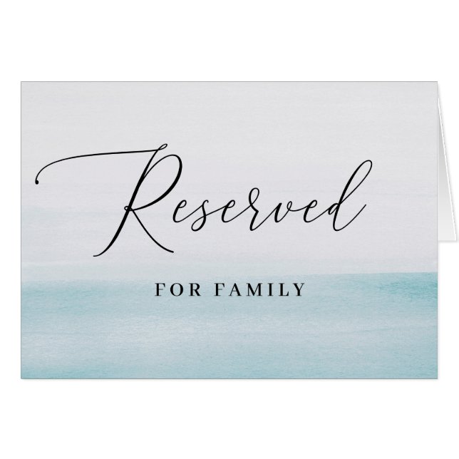 Reserved | Watercolor Blue Wedding Seating Sign (Anverso (Horizontal))