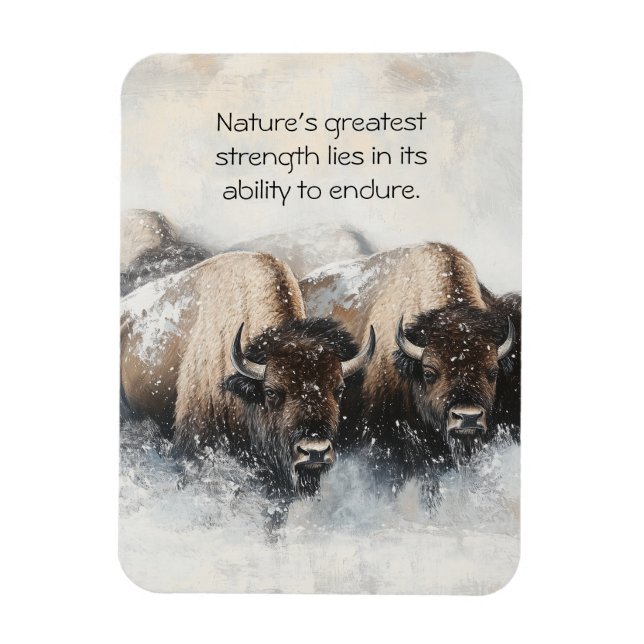 Resiliencia de búfalo: imán de tormenta de nieve (Vertical)