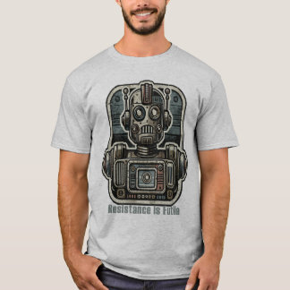 Resistencia a robots retro es una camiseta inútil