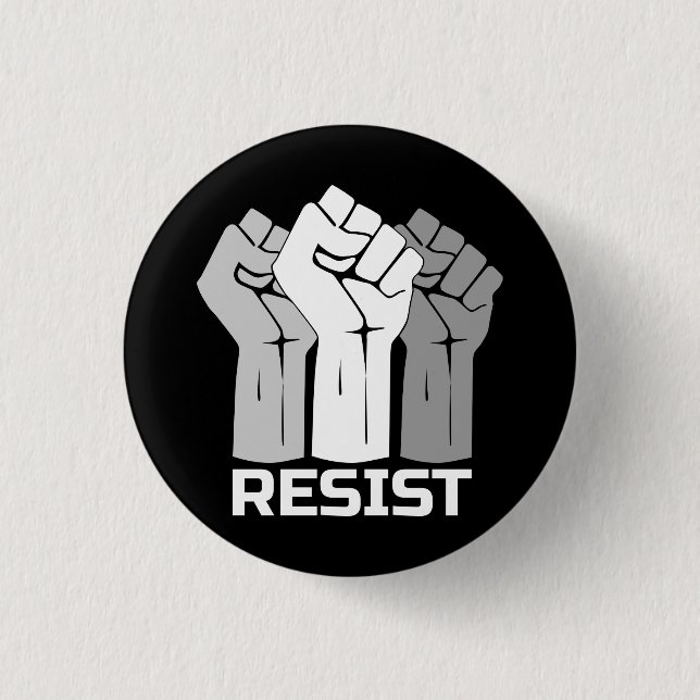 Resistir con puño - en blanco 0002 botón (Anverso)