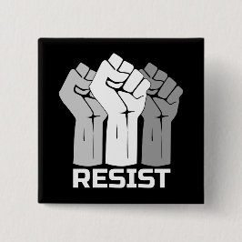 Resistir con puño - en blanco 0002 botón