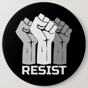 Resistir con puño - en blanco botón 0002