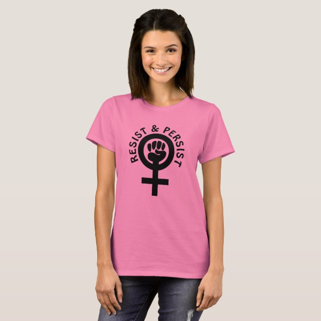 Resistir y resistir la camiseta de igualdad de las (Anverso completo)