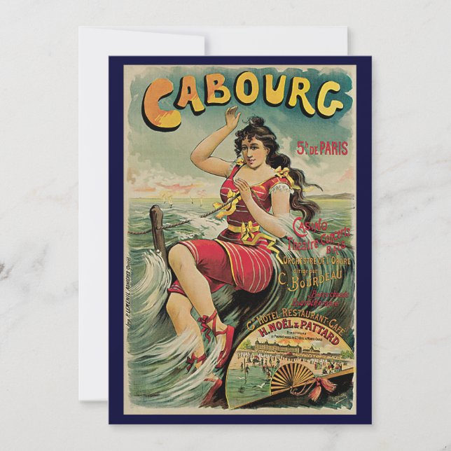 Resort de playa de Cabourg, Francia, Arte de viaje (Anverso)