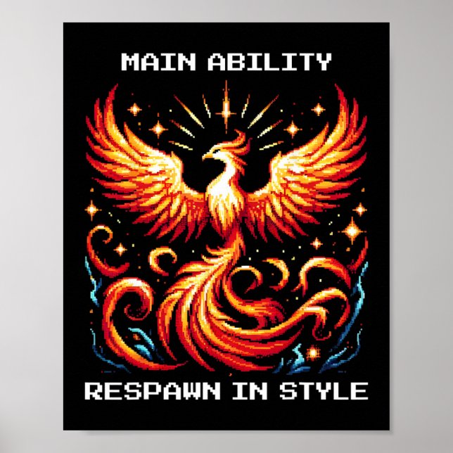 Respawn In Style Phoenix Pixel Revival Arte de Gam (Frente)