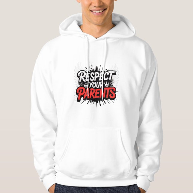 Respeta a tus Padres — Sudadera con Capucha para H (Anverso)