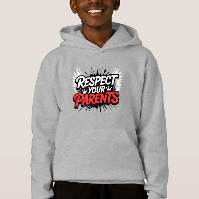 Respeta a tus Padres — Sudadera con Capucha para N (Anverso)