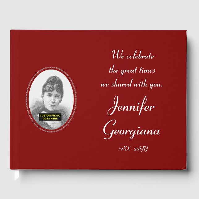 Respetable, sencillo libro de invitados funeral/co (Anverso)