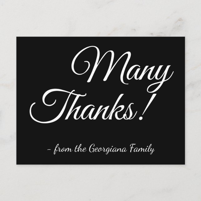 Respetable y elegante "¡Muchas gracias!" Postal (Anverso)