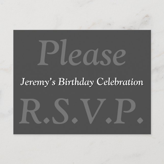 Respetable y elegante "Por favor R.S.V.P." Postal (Anverso)